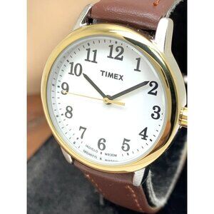 Timex Women's Watch TW2P78700 Indiglo Quartz Two Tone White Dial Brown L…